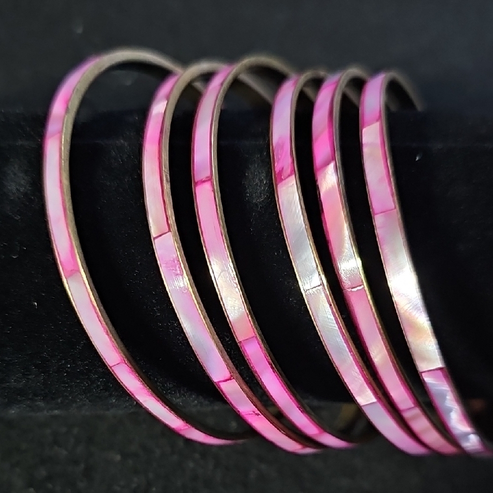 Sassy Jones Vibrant Pink and White Bracelet Set